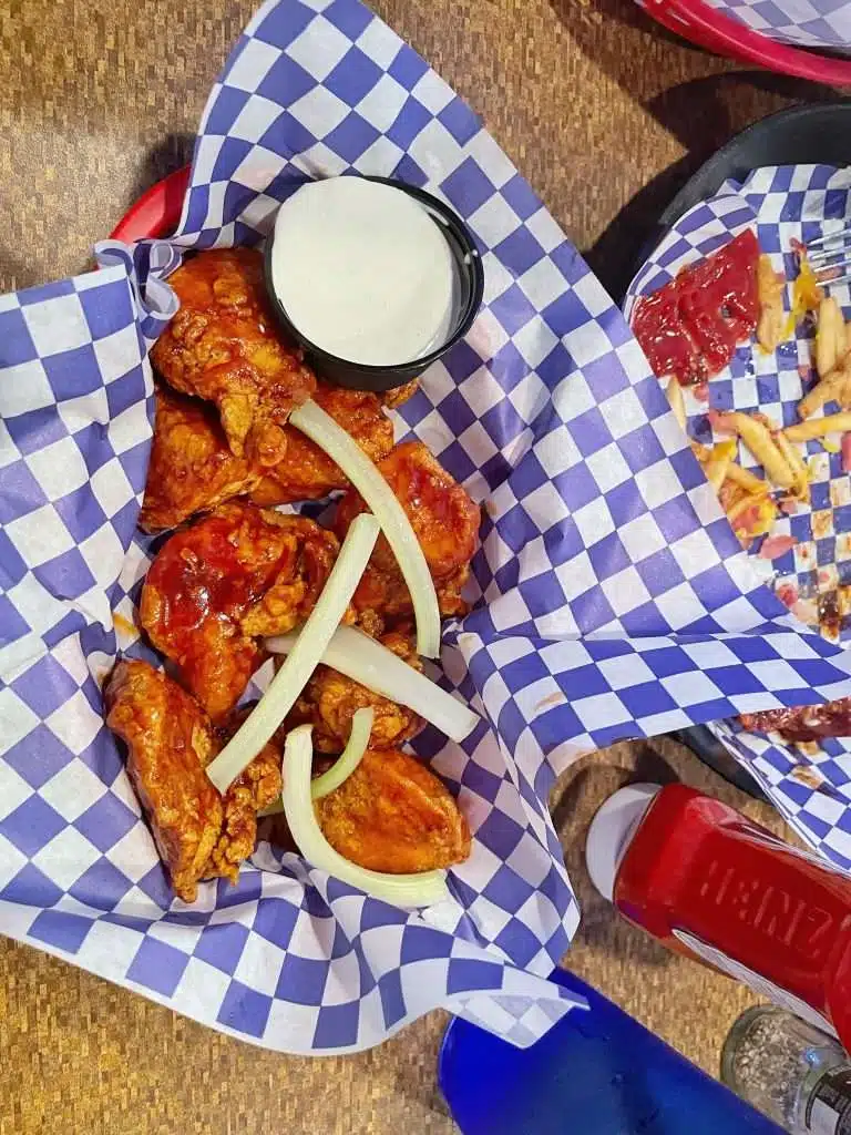 Wings from blue moose burger and wings