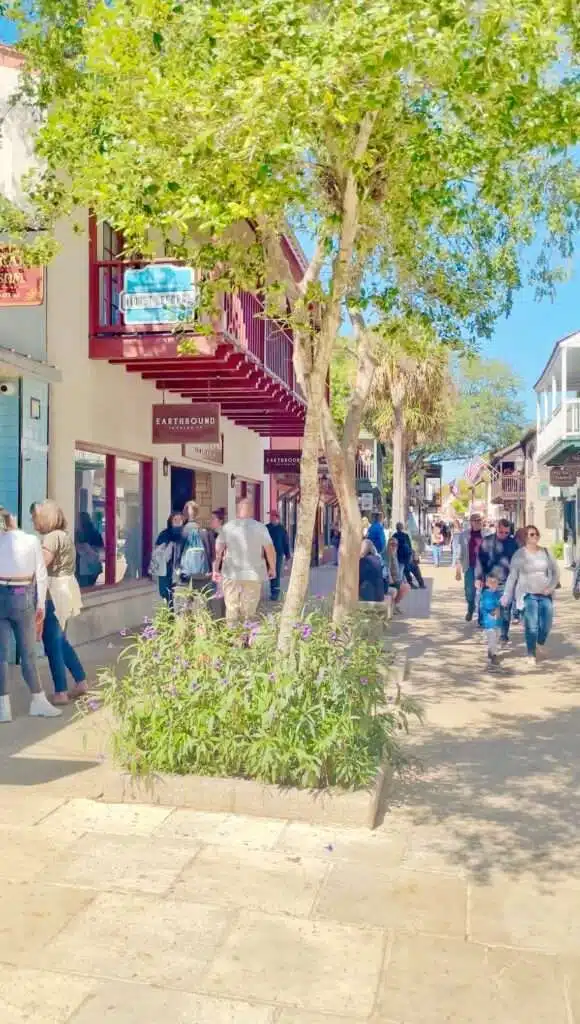 walking along saint george street in st augustine