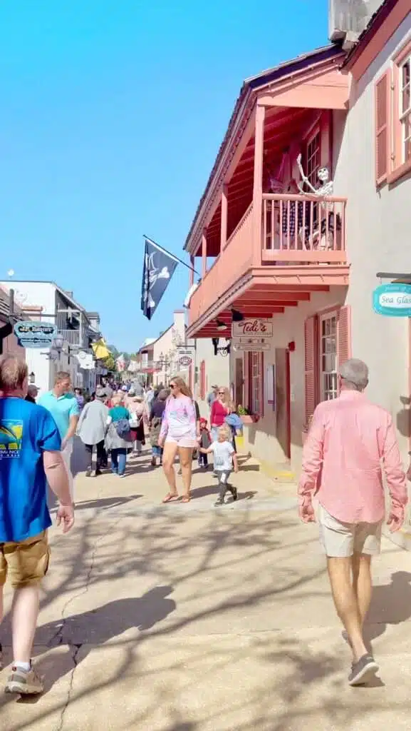 walking along saint george street in st augustine