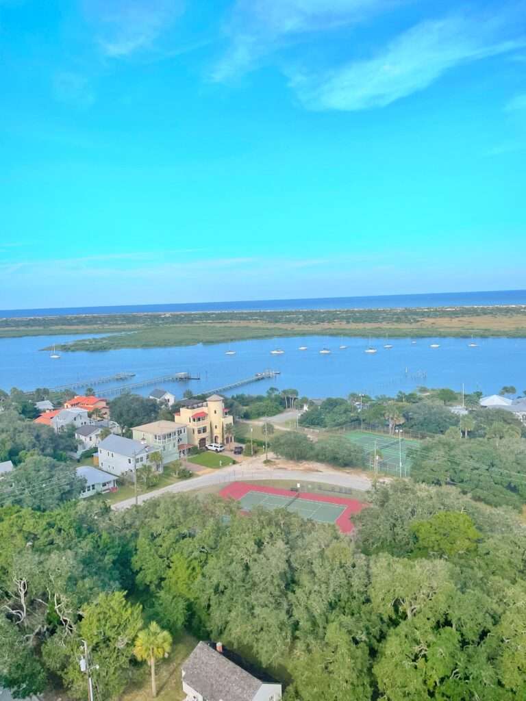 The view from on top of the lighthouse in st augustine