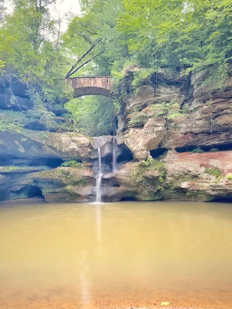 waterfall at hocking hills, ohio