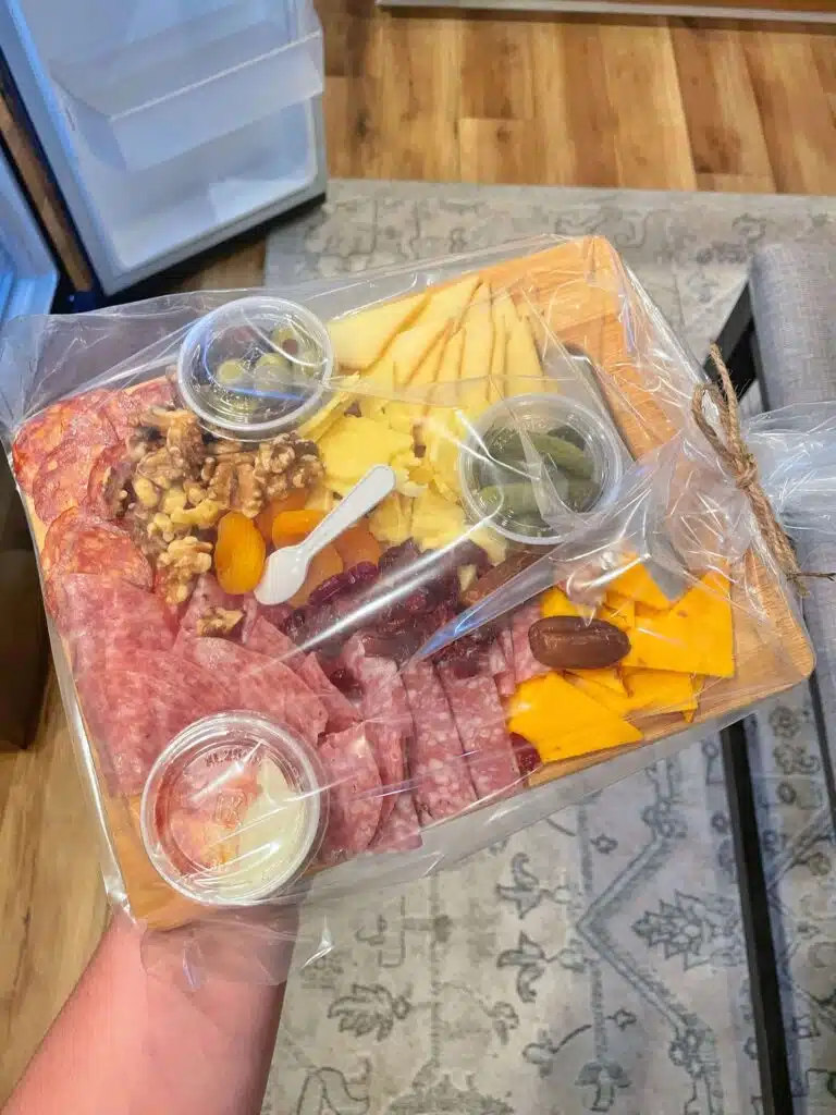 charcuterie board from the cheese shop in helen, Georgia