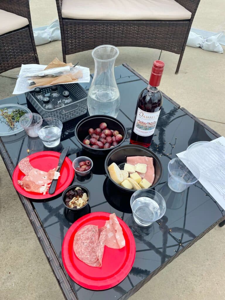 Charcuterie at Daniel's Vineyard in indiana