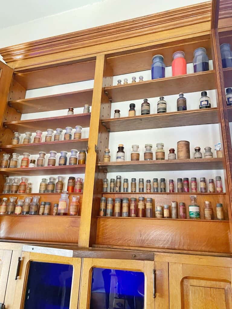 vials of old chemicals in the medical museum in indianapolis
