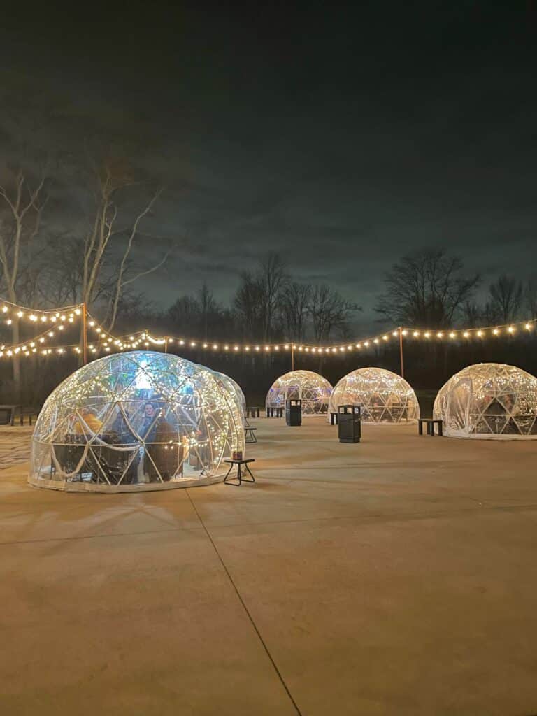 Dinner in an igloo in Indianapolis, Indiana