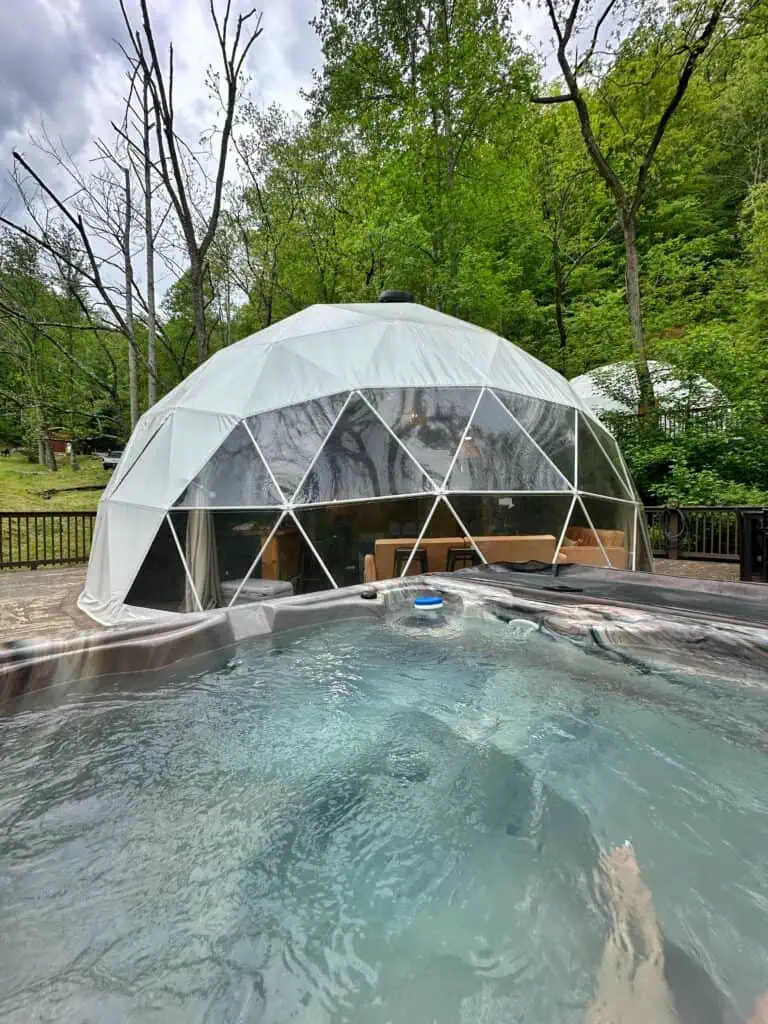 glamping dome in the Smoky Mountains