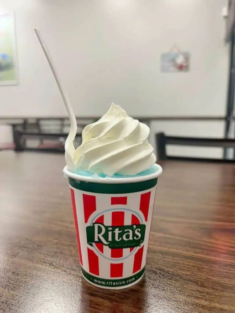 gluten free ice cream at Ritas